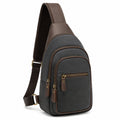 Borsa a tracolla 18 x 8 x 32 cm in similpelle grigio scuro e marrone con tasche e cerniere