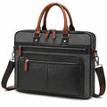 Borsa portadocumenti 40 cm in tessuto e similpelle grigio nero con tracolla