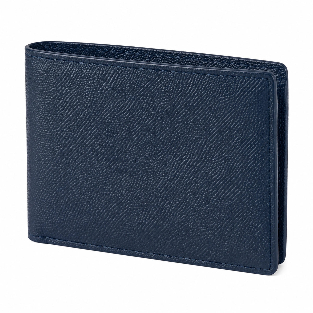 Portafoglio pieghevole 11 x 9 cm in materiale sintetico blu scuro per carte e banconote